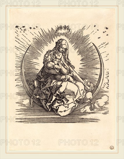 Albrecht DÃ¼rer (German, 1471-1528), The Madonna on the Crescent, 1510-1511, woodcut on laid paper