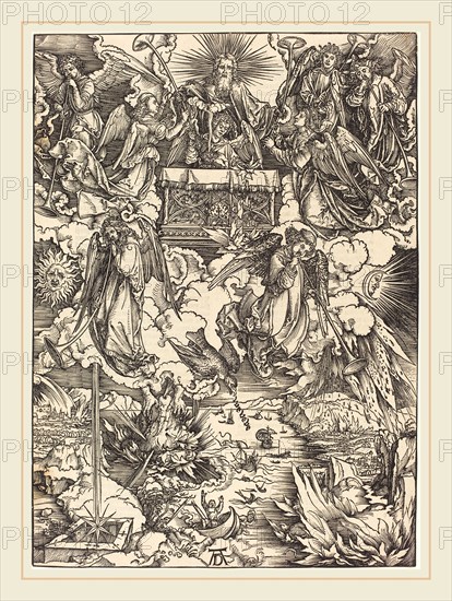 Albrecht DÃ¼rer (German, 1471-1528), The Seven Angels with the Trumpets, probably c. 1496-1498, woodcut