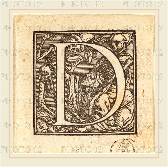 Hans Holbein the Younger (German, 1497-1498-1543), Letter D, woodcut