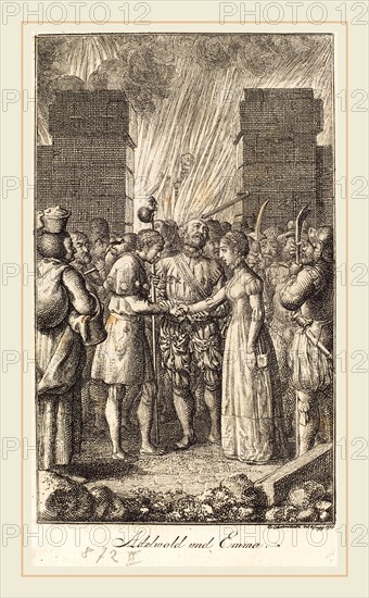 Daniel Nikolaus Chodowiecki (German, 1726-1801), Adewold and Emma, 1798, etching