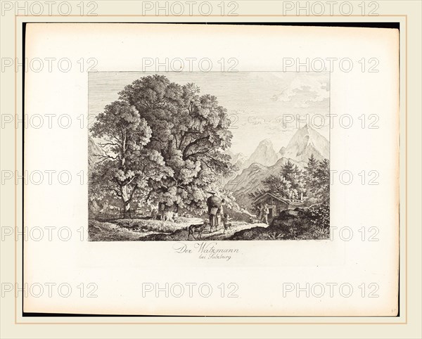 Ludwig Richter (German, 1803-1884), Der Watzmann bei Salzburg (The Watzmann near Salzburg), 1830, etching on wove paper