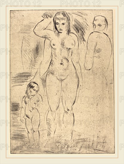 Wilhelm Lehmbruck, Woman and Child (Weib und Kind), German, 1881-1919, 1914, drypoint