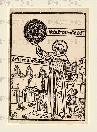 Italian 15th Century, Saint Bernardino of Siena, 1470-1480, woodcut