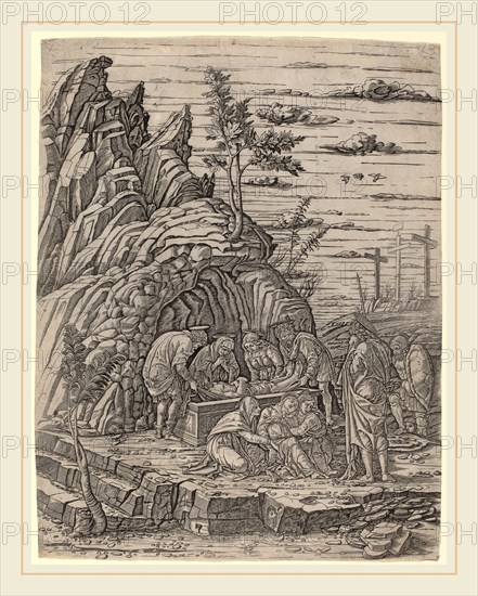 Workshop of Andrea Mantegna or Attributed to Giovanni Antonio da Brescia (Italian, active c. 1490-1525 or after), The Entombment with Three Birds, c. 1490-1500, engraving