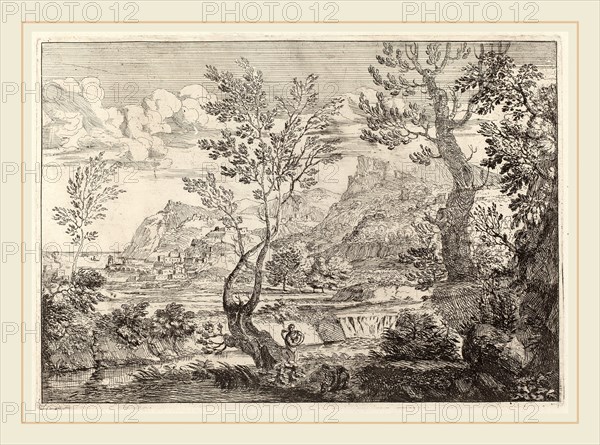 Crescenzio Onofri (Italian, probably 1632-1712 or after), A Waterfall, 1696, etching