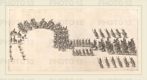 Stefano Della Bella (Italian, 1610-1664), A Procession of Sixty Cavaliers and Torch Bearers, 1652, etching on laid paper