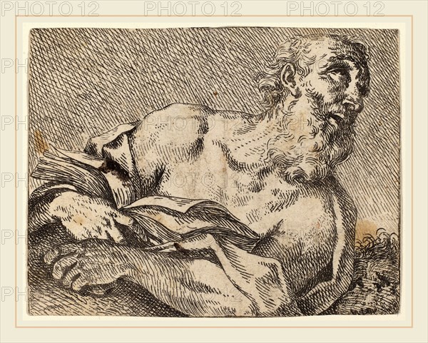 Pietro Rotari after Antonio Balestra (Italian, 1707-1762), Saint Jerome, 1725, engraving and etching on laid paper