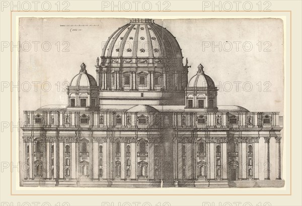 Antonio Lafreri, Saint Peter's, Italian, 1512-1577, engraving on laid paper