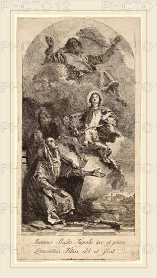 Lorenzo Baldissera Tiepolo after Giovanni Battista Tiepolo (Italian, 1736-1776), The Vision of Saint Anne, etching