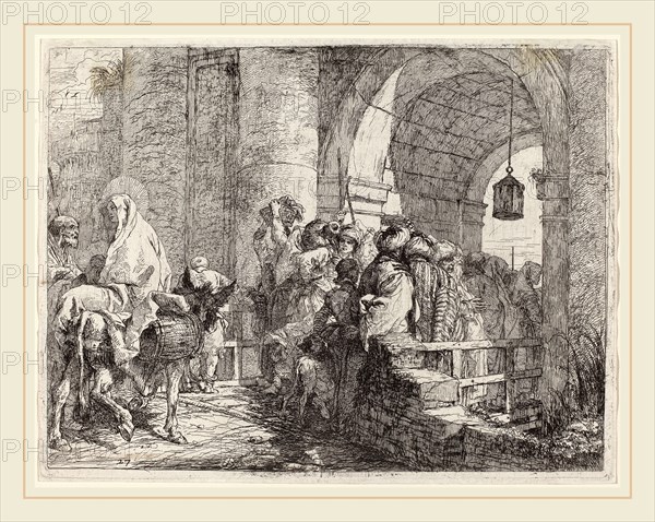 Giovanni Domenico Tiepolo (Italian, 1727-1804), The Holy Family Arriving at a City Gate, published 1753, etching