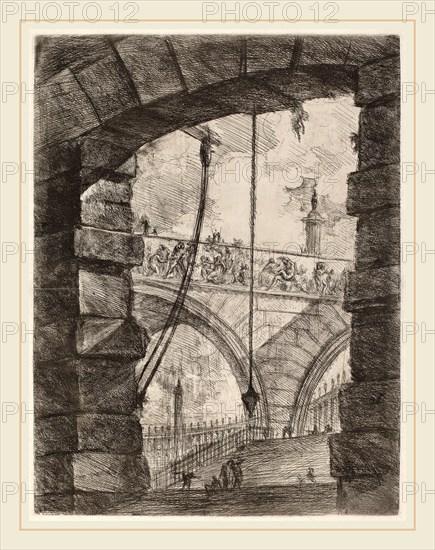 Giovanni Battista Piranesi (Italian, 1720-1778), The Grand Piazza, published 1750-1758, etching, engraving, sulphur tint or open bite, burnishing