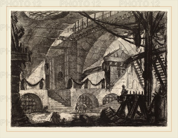 Giovanni Battista Piranesi (Italian, 1720-1778), The Sawhorse, 1780s, etching, engraving, sulphur tint or open bite, scratching