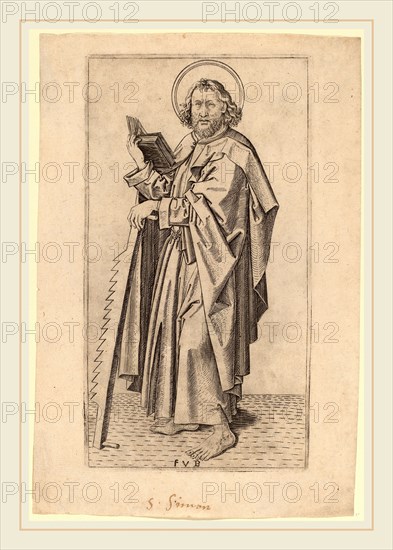 Master FVB (Flemish, active c. 1480-1500), Saint Judas Thaddaeus, c. 1490-1500, engraving