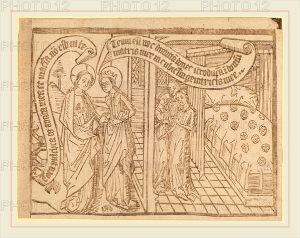 Netherlandish 15th Century, Page from "Canticum Canticorum": 2nd Edition, in or after 1465, woodcut, block book page
