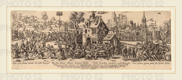 Jan Theodor de Bry after Barthel Beham (Flemish, 1561-1623), Country Fair, engraving