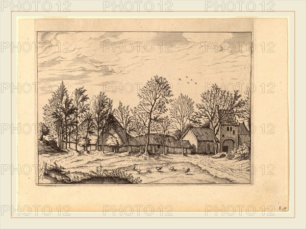 Johannes and Lucas van Doetechum after Master of the Small Landscapes (Dutch, died 1605), Farm with Gateway, published 1559-1561, etching retouched with engraving