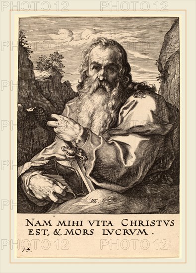 Hendrik Goltzius (Dutch, 1558-1617), Saint Paul, probably 1589, engraving