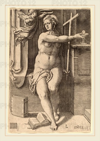 Lucas van Leyden (Netherlandish, 1489-1494-1533), Fides (Faith), 1530, engraving