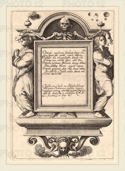 Attributed to Zacharias Dolendo after Jacques de Gheyn II (Dutch, active 1581-1598), Title Page, 1595-1596, engraving on laid paper