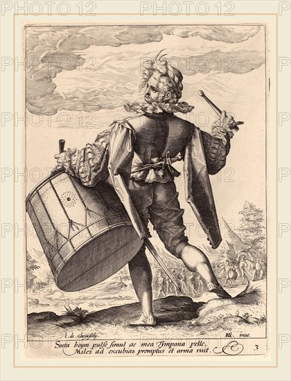 Jacques de Gheyn II after Hendrik Goltzius (Dutch, 1565-1629), Drummer, 1587, engraving on laid paper
