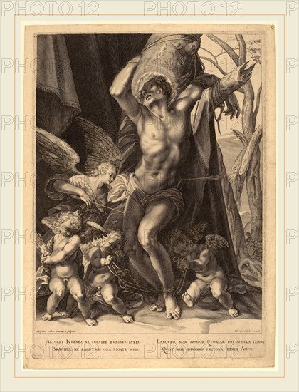 Aegidius Sadeler II (Flemish, c. 1570-1629), The Martyrdom of Saint Sebastian, c. 1620, engraving on laid paper