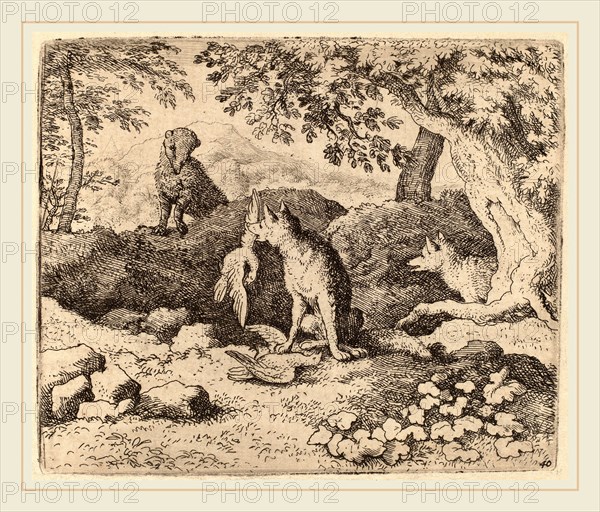 Allart van Everdingen (Dutch, 1621-1675), The Badger Goes to Warn Reynard, probably c. 1645-1656, etching