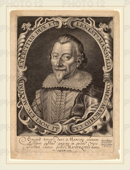 Simon de Passe (German, c. 1595-1647), Count Ernest Mansfeld, 1623, engraving on laid paper