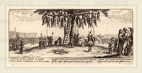 Gerrit van Schagen after Jacques Callot (Dutch, c. 1642-1690 or after), The Hanging, etching and engraving