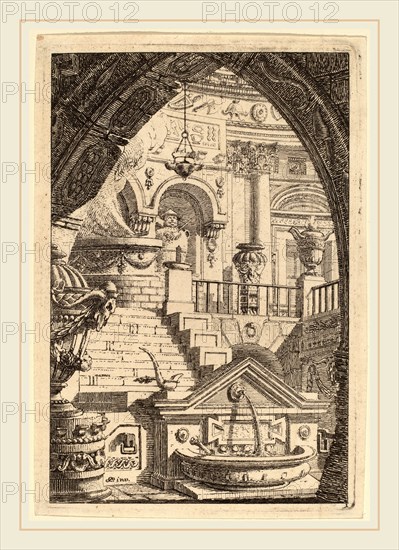 Carl SchÃ¼tz (Austrian, 1745-1800), Fantasy of an Antique Temple, 1770-1780, etching on laid paper