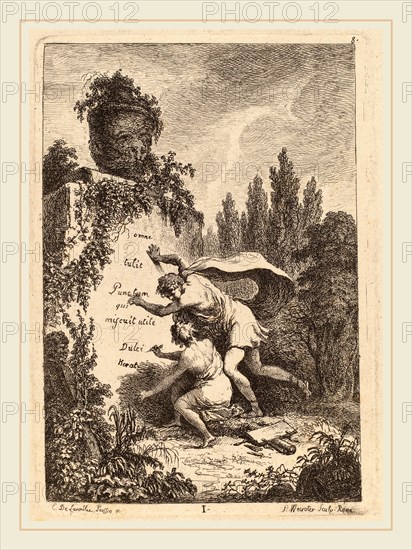 Franz Edmund Weirotter after Ãâtienne de Lavallée-Poussin (Austrian, 1730-1771), Nella Venuta in Roma: pl. 1, 1764, etching on laid paper