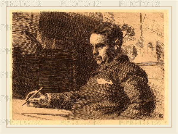 Anders Zorn, Lawyer Wade, Swedish, 1860-1920, 1890, etching