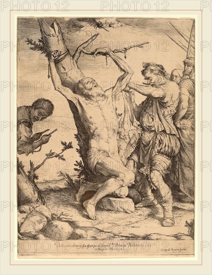 Jusepe de Ribera, The Martyrdom of Saint Bartholomew, Spanish, 1591-1652, 1624, etching and engraving