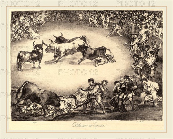 Francisco de Goya, Dibersion de EspaÃ±a (Spanish Entertainment), Spanish, 1746-1828, 1825, lithograph on wove paper [edition impression printed by Gaulon in Bordeaux in 1825]