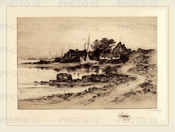 William Goodrich Beal, Old Gloucester Shore, American, active 1880-1892, 1888, etching with drypoint