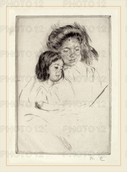 Mary Cassatt, The Picture Book (No. 1), American, 1844-1926, c. 1901, drypoint