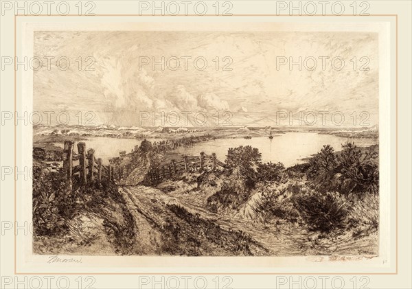 Thomas Moran, Morning, American, 1837-1926, 1886, etching, sand paper ground, and roulette on wove paper