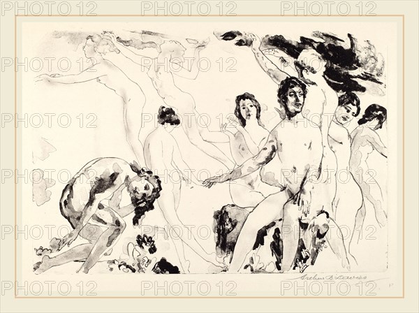 Arthur B. Davies, Release at the Gates, American, 1862-1928, 1818-1920, lithograph with lithotint in black on wove paper