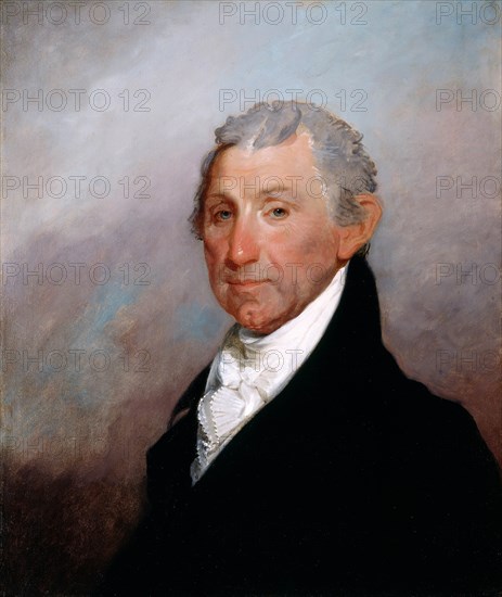 Gilbert Stuart (American, 1755-1828), James Monroe, c. 1817, oil on wood