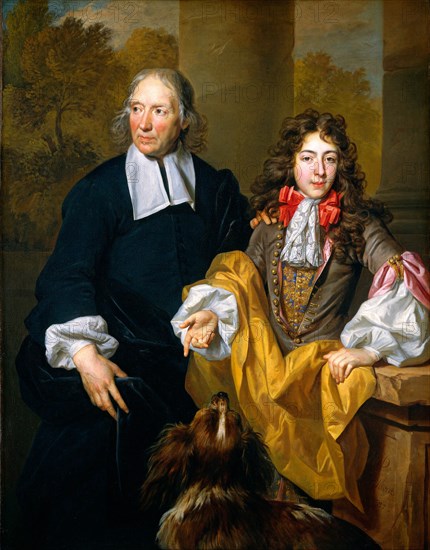 Nicolas de Largillierre, Portrait of a Young Man and His Tutor, French, 1656-1746, 1685, oil on canvas