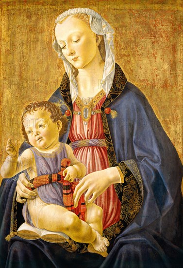 Domenico Ghirlandaio, Madonna and Child, Italian, 1449-1494, c. 1470-1475, tempera on panel transferred to hardboard