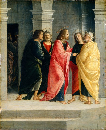 Vincenzo Civerchio, Christ Instructing Peter and John to Prepare for the Passover, Italian, c. 1460-1470-probably 1544, 1504, tempera on panel