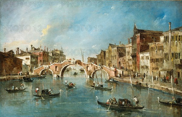 Francesco Guardi, View on the Cannaregio Canal, Venice, Italian, 1712-1793, c. 1775-1780, oil on canvas