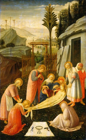 Attributed to Fra Angelico (Italian, c. 1395-1455), The Entombment of Christ, c. 1450, tempera on panel