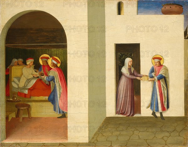 Fra Angelico, The Healing of Palladia by Saint Cosmas and Saint Damian, Italian, c. 1395-1455, c. 1438-1440, tempera on panel