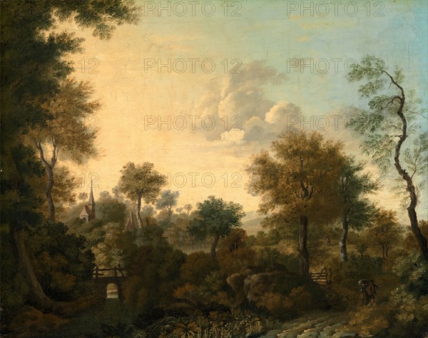 A View Supposedly Near Arundel, Sussex, with Figures in a Lane, George Smith, 1714-1776, British