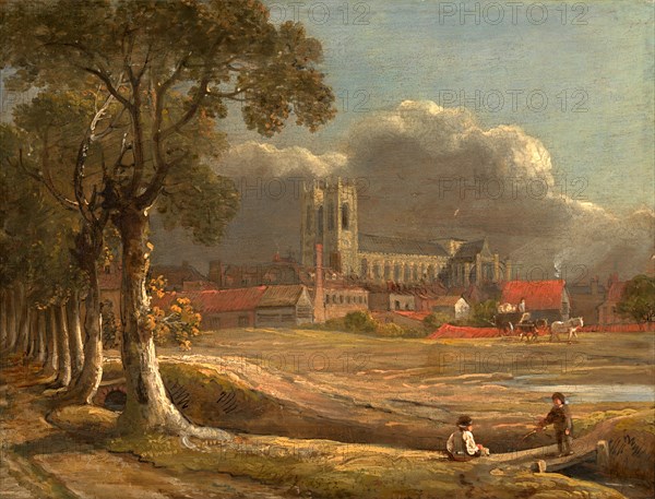 Westminster Abbey from Tothill Fields London Signed and dated in black paint, lower center: "J. Varley 1832", John Varley, 1778-1842, British