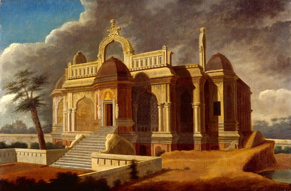 Mausoleum with Stone Elephants Signed and dated, lower left: "F WARD 1788", Francis Swain Ward, ca. 1734-1794, British