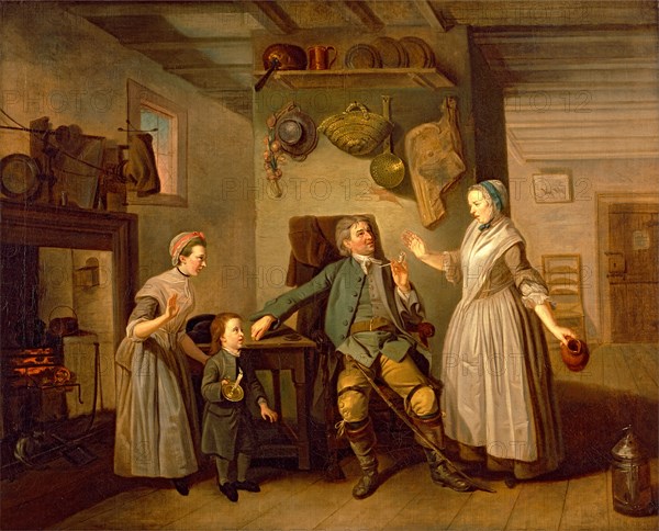 David Garrick and Mary Bradshaw in David Garrick's "The Farmer's Return" David Garrick in 'The Farmer's Return' David Garrick and Mary Bradshaw in David Garrick's "The Farmer's Return" David Garrick in 'The Farmer's Return', Johan Joseph Zoffany, 1733-1810, German