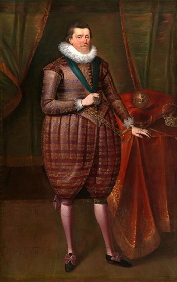 James I of England (James VI of Scotland) James I, Attributed to Paul van Somer, ca. 1576-1621, Flemish
