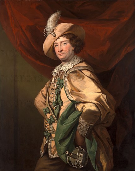 Henry Woodward as Petruchio in Catherine and Petruchio, a version by Garrick of "The Taming of the Shrew" Henry Woodward as Petruchio, Benjamin van der Gucht, 1753-1794, British